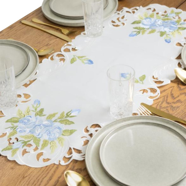 Tischläufer Rosen\nblau