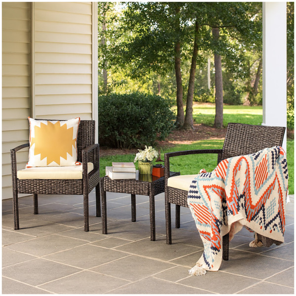 Terrassenmöbel Santadi Braun Kissen Beige