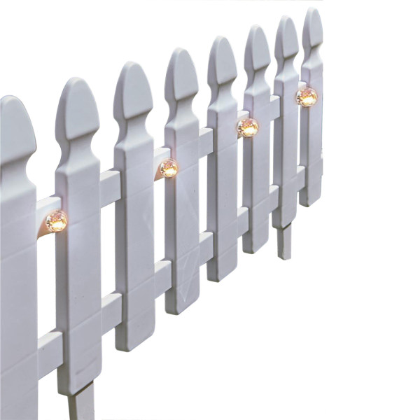 Zierzaun Nessa Solar, Gartenzaun, 20teilig, Weiß
