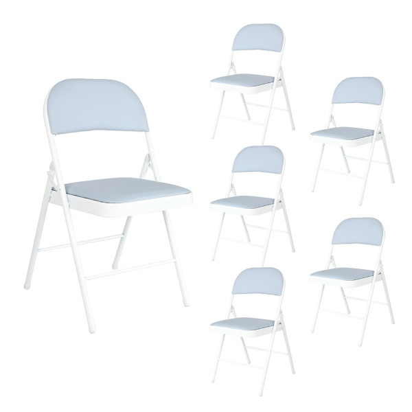 Klappstuhl Wedigo PVC Grau 6er Set