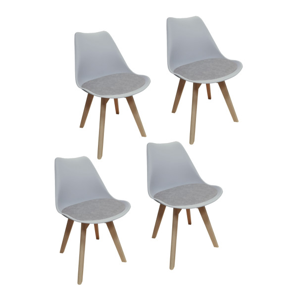 Stuhl Atlanta Hellgrau/PU Antikgrau