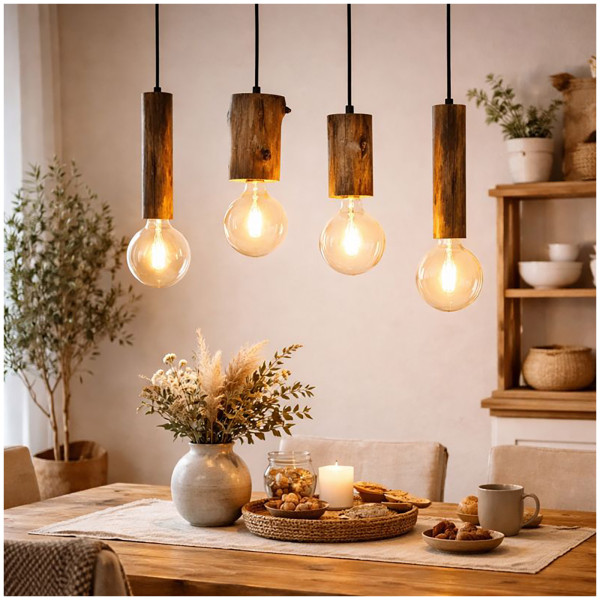 NOWA Pendelleuchte TRONCO schwarz/Metall matt in