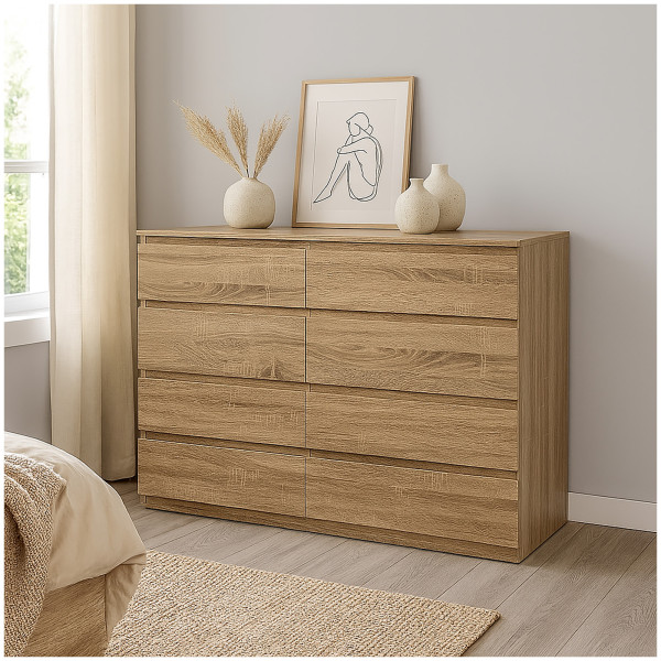 HTI-Living Sonoma Moderne Kommode mit 8 grifflosen Schubladen