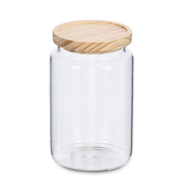 ZELLER Present 1270 ml Vorratsglas mit Holzdeckel