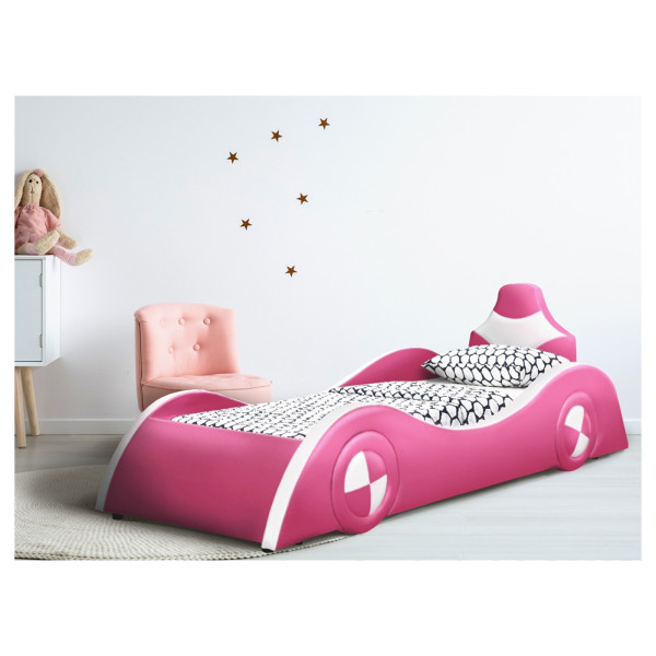 Kinderbett Racing Pink-Weiss 90