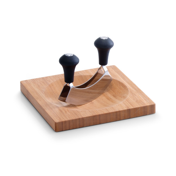 Kräuterbrett mit Wiegemesser, Bambus