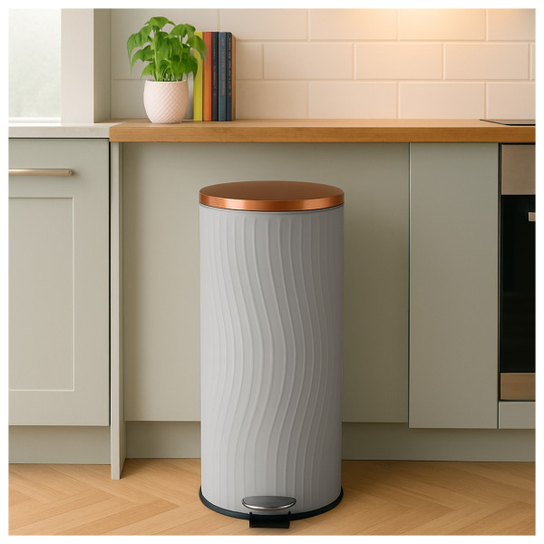 Treteimer Jannik 30L Grau/Kupfer