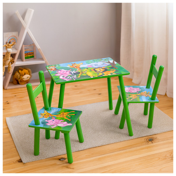 HTI-Living mit Motiv für Kinderzimmer Kindertisch Set mit 2 Stühlen farbenfroh