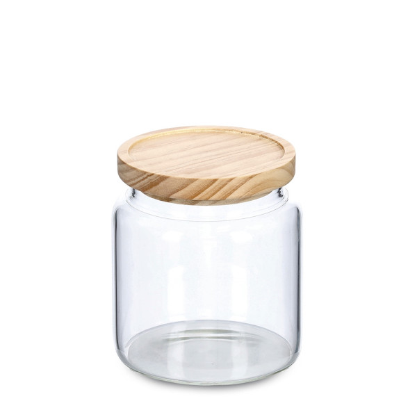 ZELLER Present 830 ml Vorratsglas mit Holzdeckel