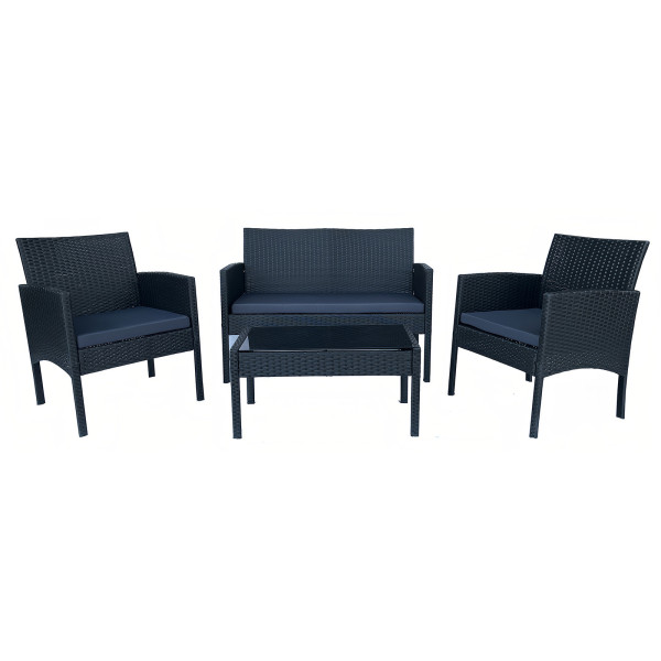 HTI-Living Zita Anthrazit/Grau Outdoor Möbel 4-teiliges Set