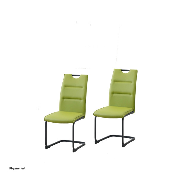 Schwingstuhl DannyP PU Grün 2er Set