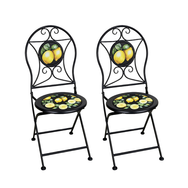 Gartenstuhl 2er-Set Menton Schwarz