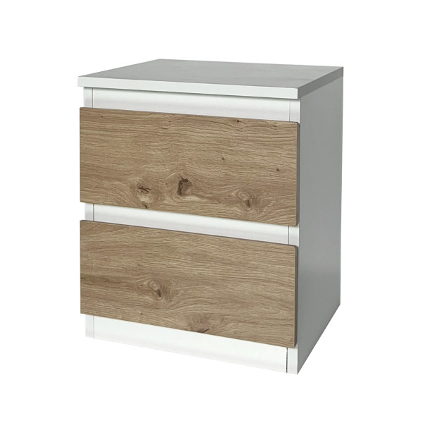 Kommode Thekla 2 Schubladen weiß-artisaneiche