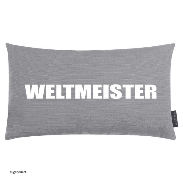 Kissen Grau mit Spruch