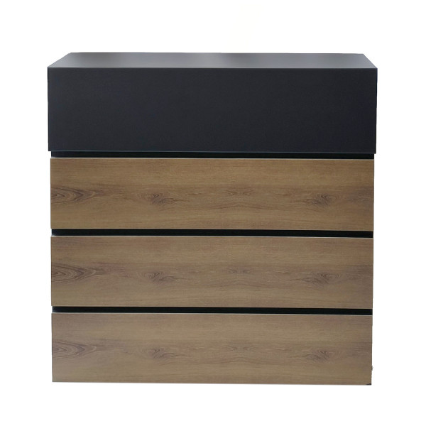 Moderner Briefkasten mit Holzoptik Amin Grau Natur