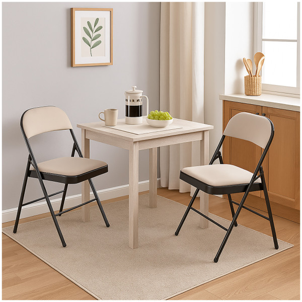 Klappstuhl Wedigo Velvet Beige 2er Set