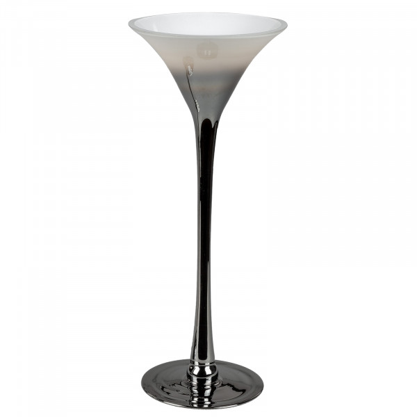 Formano Metallic-Weiß Kerzenleuchter Glas 40cm