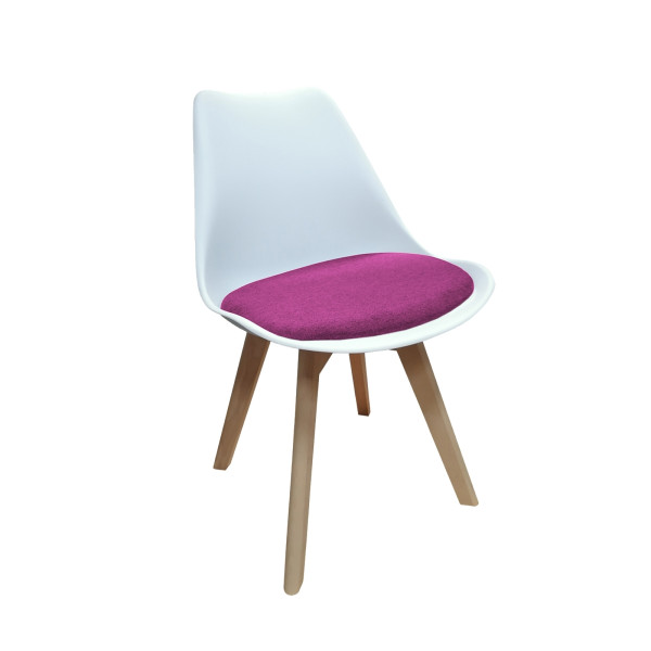 HTI-Living Atlanta Weiß, Webstoff Pink Stuhl