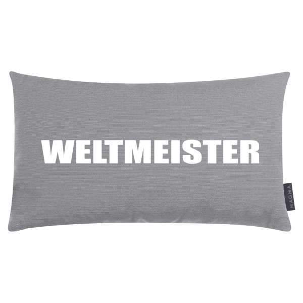 Kissen Grau mit Spruch