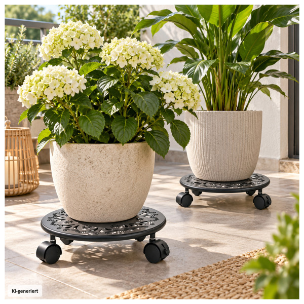 Pflanzroller Petunia schwarz 2er Set