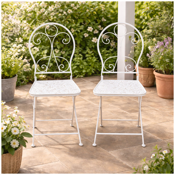Gartenstuhl 2er-Set Solea Weiß