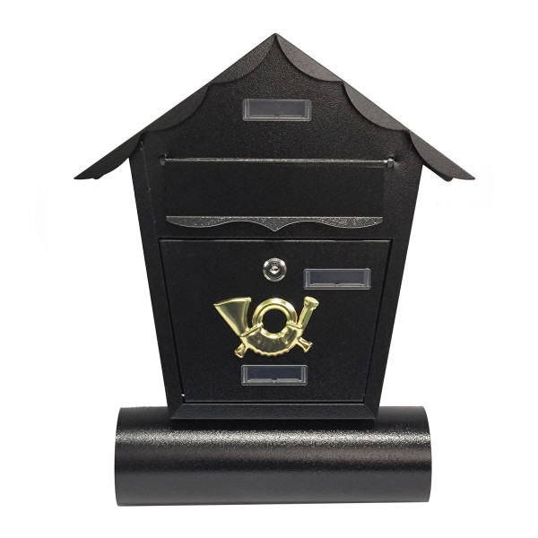 Briefkasten mit Zeitungsrolle Amin Schwarz