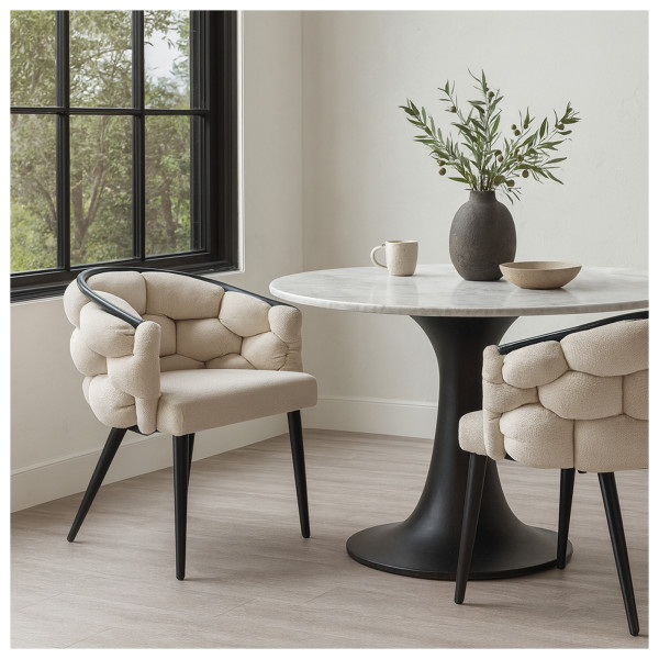 Stuhl Alsen Schwarz Beige