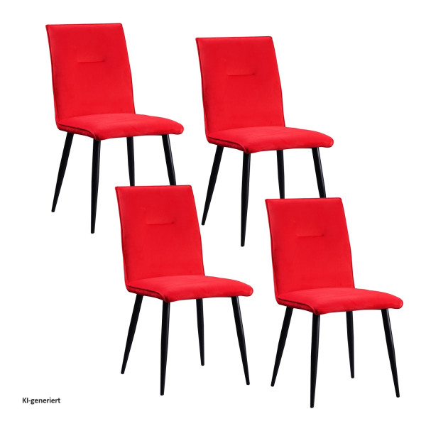 Stuhl Salinas Velvet rot 4er Set