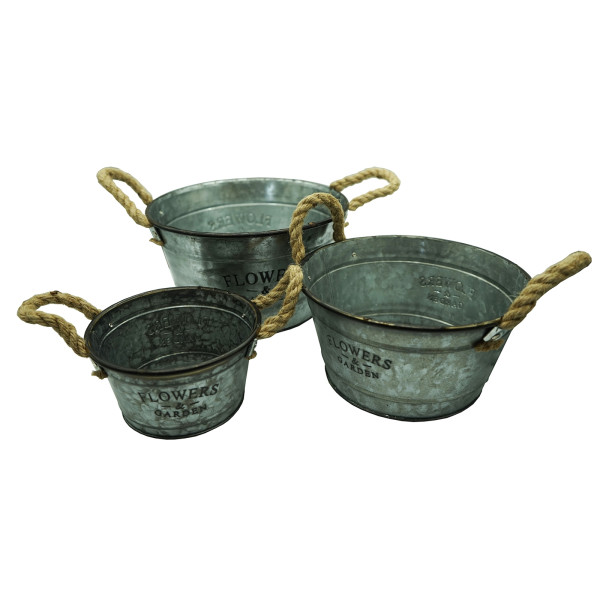 Pflanztopf, Zink, S/3, rund
