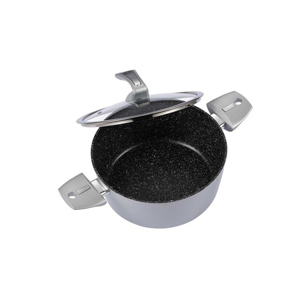 Bratentopf mit Deckel Metallic Silver R 20cm