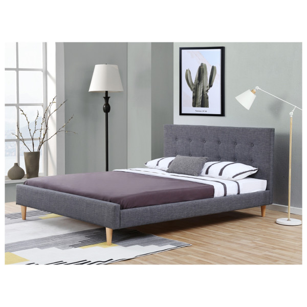 Bett 90 Linn Dunkelgrau Polyester