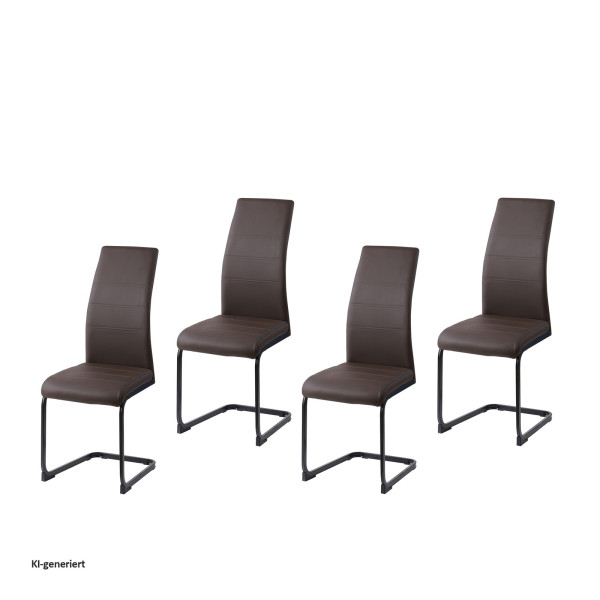 Schwingstuhl SallyP PU 4er braun
