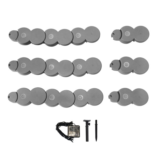 Beetumrandung Nessa Solar Palisade, 12teilig, grau