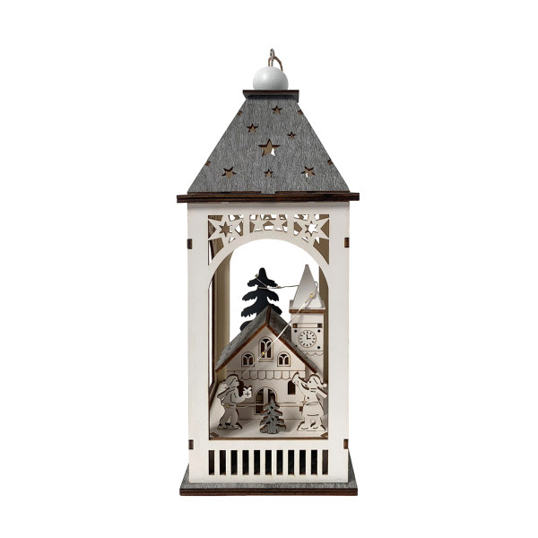 Weihnachtsdeko Laterne mit Kirche