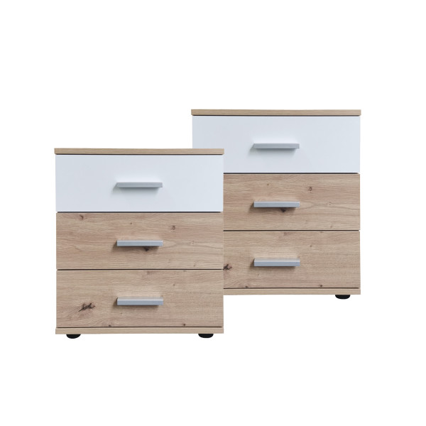 Nachtkonsole Nachtschrank Nina 3 Weiß Artisan