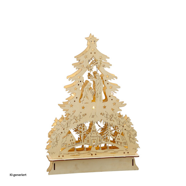 LED Holz Tannenbaum, ca. 43cmH