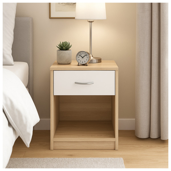 Nachtkonsole Nachtschrank Nina 1 Sonoma Weiß