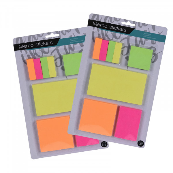 HTI-Living farbig Haftnotiz-Zettel gemischt, 2 Packungen
