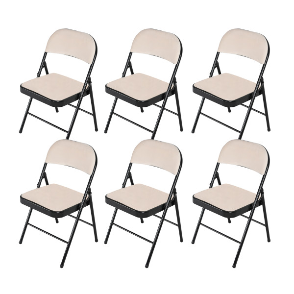 Klappstuhl Wedigo Velvet Beige 6er Set