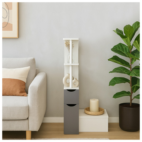 Nischenregal Adrien Weiß Grau