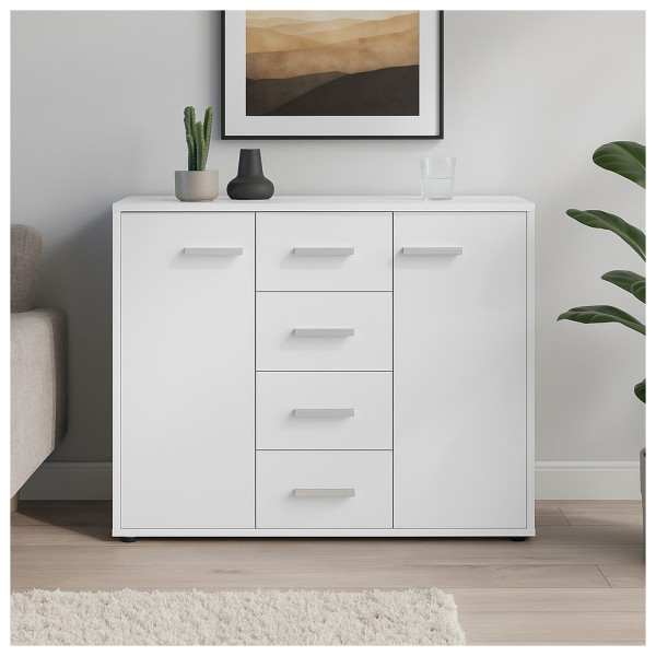 HTI-Living mit 4 Schubladen Weiß Sideboard Nina
