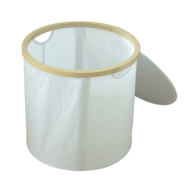 Runder Wäschekorb Ilian Weiß