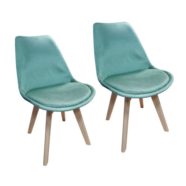 Stuhl Atlanta Velvet Türkis 2er-Set