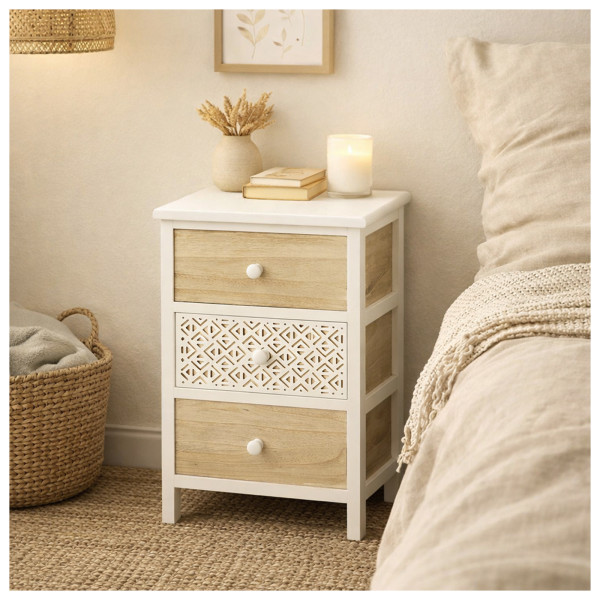 Kommode2 Melia weiß-artisaneiche