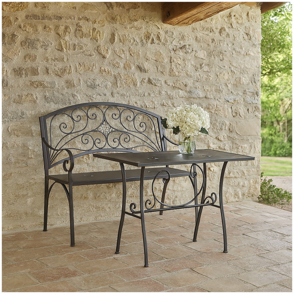 HTI-Living romantischer Gartentisch mit Patina Effekt Metalltisch in Rostoptik 110 x 56 x 75 cm