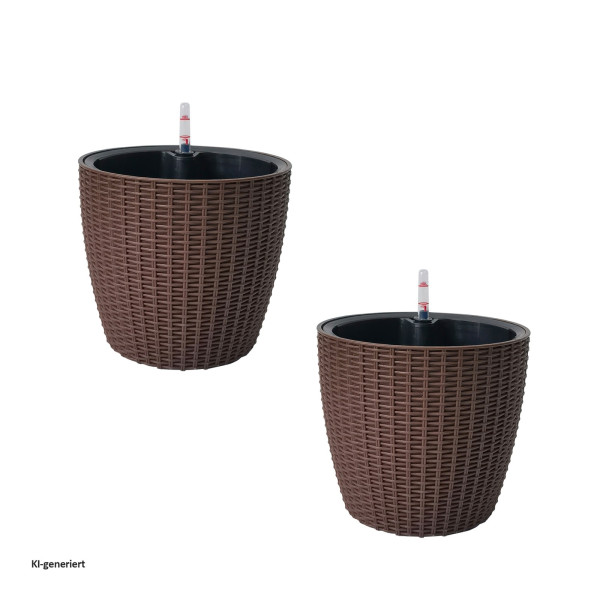 Blumentopf Nessa, Hydro S, braun 2er Set