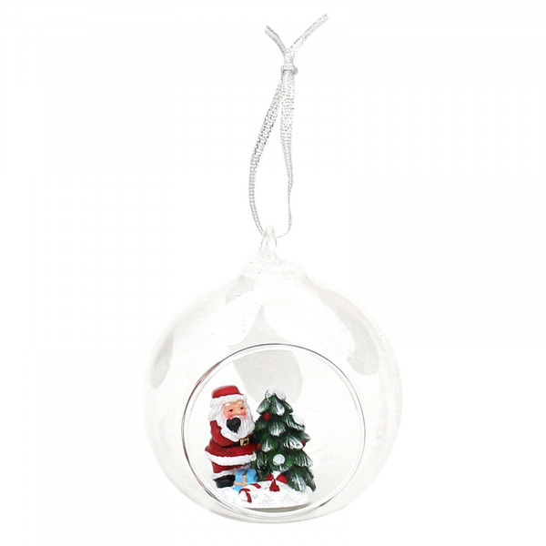 SIGRO Weihnacchtsmann mit Geschenken Figur in Glaskugel