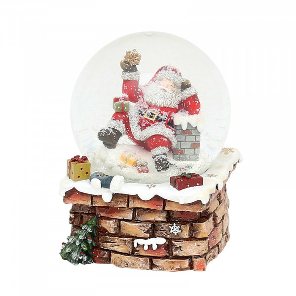 SIGRO Santa auf Schornstein Schneekugel
