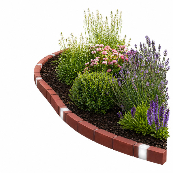 Beetumrandung Nessa Solar, Brick, 30tlg.terracotta