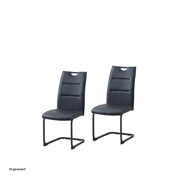 Schwingstuhl DannyP PU Schwarz 2er Set